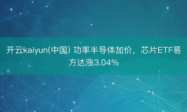 开云kaiyun(中国) 功率半导体加价，芯片ETF易方达涨3.04%