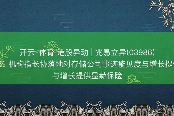 开云·体育 港股异动 | 兆易立异(03986)尾盘涨超4% 机构指长协落地对存储公司事迹能见度与增长提供显赫保险