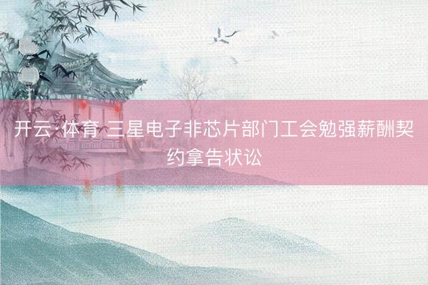 开云·体育 三星电子非芯片部门工会勉强薪酬契约拿告状讼