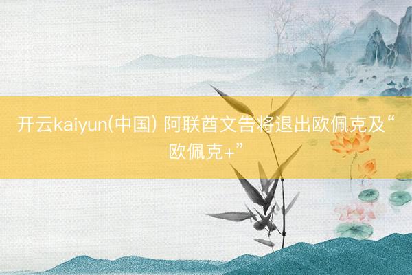 开云kaiyun(中国) 阿联酋文告将退出欧佩克及“欧佩克+”
