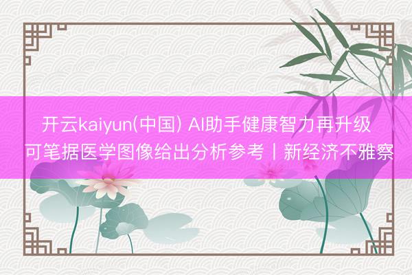 开云kaiyun(中国) AI助手健康智力再升级 可笔据医学图像给出分析参考丨新经济不雅察