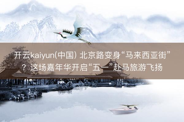 开云kaiyun(中国) 北京路变身“马来西亚街”？这场嘉年华开启“五一”赴马旅游飞扬